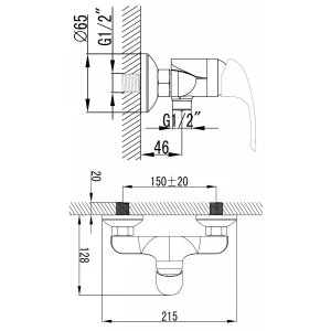 Смеситель Azario Sintra для душа AZ-WKF33361C