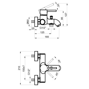 Смеситель Azario Tasco для ванны с душем AZ-15160511