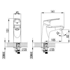 Смеситель Azario Tavira для раковины AZ-WKE168040C