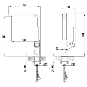 Смеситель Azario Vise для кухни AZ-VQQ568330C