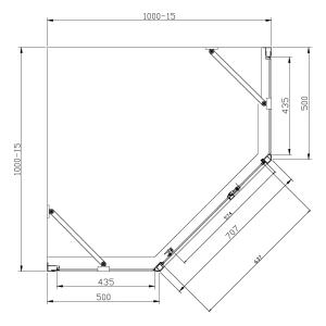 Душевой уголок Azario Dallas 100х100 AZ112P100100
