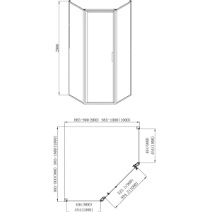 Душевой уголок Azario Richmond 90х90 AZNAG3231900Black