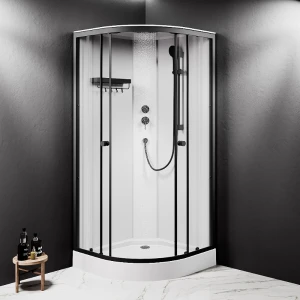 Душевая кабина AM.PM X-Joy 90x90 W94C-401-090BT профиль черный матовый, низкий поддон