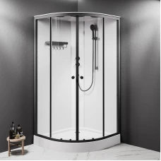 Душевая кабина AM.PM X-Joy 100x100 W94C-401-100BT профиль черный матовый, низкий поддон