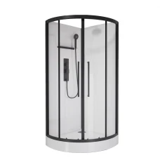 Душевая кабина Acquazzone Omega 90T BLACK 90х90 без крыши