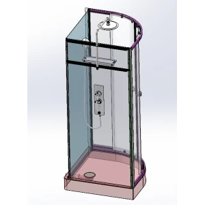 Душевая кабина Acquazzone Omega 90T BLACK 90х90 без крыши