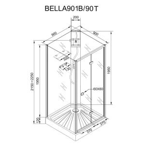 Душевая кабина Cerutti SPA Bella 90T 90x90