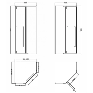Душевой уголок Esbano Surf ESS-100PR-B 100x100