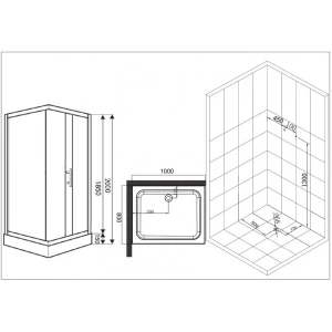 Душевой уголок Esbano ESR-8022C 100x80