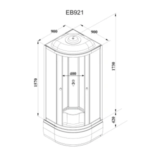 Душевая кабина Parly Bianco EB921 90х90