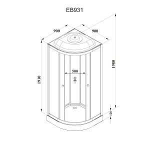 Душевая кабина Parly Bianco EB931 90х90