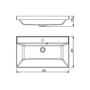 Раковина СаНта Астория 80 литой мрамор