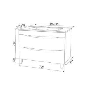 Тумба с раковиной Iddis Cloud 80 белая CLO80WFi95K