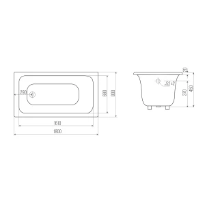 Чугунная ванна GOLDMAN Classic 180х80
