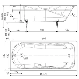 Чугунная ванна Универсал Сибирячка 180x80