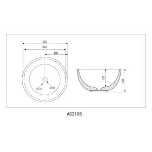 Раковина накладная ABBER Bequem AC2105 белая