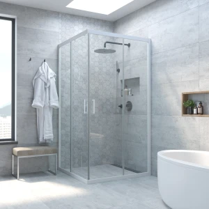 Душевой уголок Vegas-glass ZA NOVO h2000 70 01 01, профиль белый, стекло прозрачное