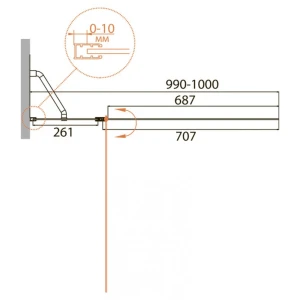 Шторка на ванну Cezares Relax V 11 100x140 стекло прозрачное