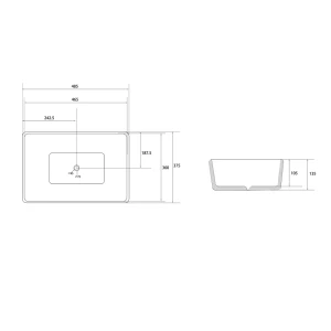 Раковина накладная ABBER Rechteck AC2212 белая