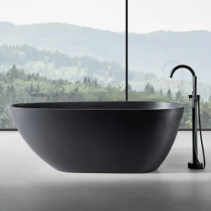 Ванна из искусственного камня ABBER Dortmund AM9911B 170х75 черная матовая