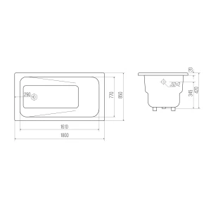 Чугунная ванна GOLDMAN Art 180х85