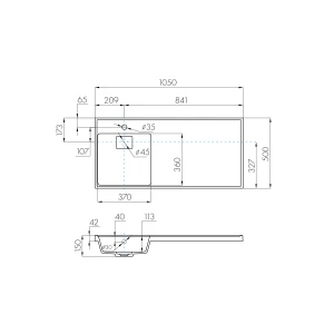 Мебельная раковина Акватон Лондри 105 L 1A72833KLH01L