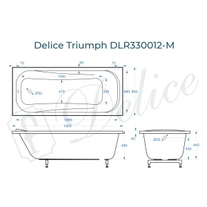Ванна из литьевого мрамора Delice Triumph 180х80 матовая DLR330012-M