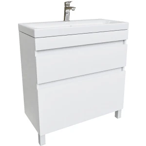 Тумба с раковиной IDDIS Zodiac 80 напольная с ящиками, белая ZOD8CBFi95K