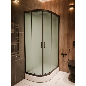Душевая кабина Frank F412R М Black 120x80 Б/К, стекло матовое