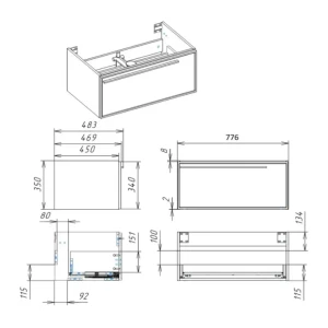 Тумба под раковину La Fenice Elba Cappuccino 80 бежевая