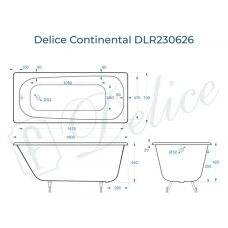 Ванна чугунная Delice Continental 160х70 DLR230626