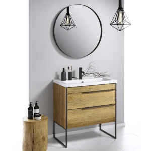 Подвесная тумба под раковину Aqwella Fargo 80, дуб балтийский