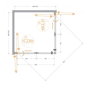 Душевой уголок CEZARES ECO-O-AS-2-90-C-Cr