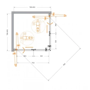 Душевой уголок CEZARES ECO-O-AS-2-90-C-Cr