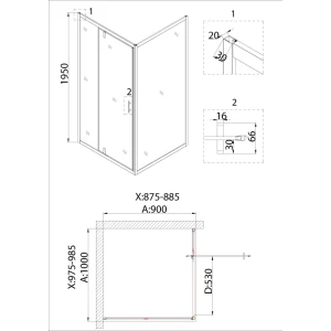 Душевое ограждение Niagara Nova NG-43-10AG-A90G 100х90