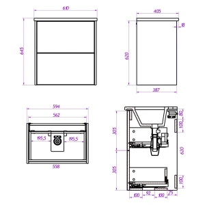 Тумба под раковину La Fenice Tesoro Galifaks 60 табак