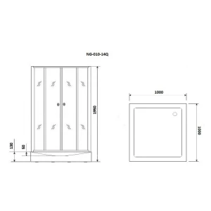 Душевой уголок Niagara Eco NG-010-14Q BLACK 100х100
