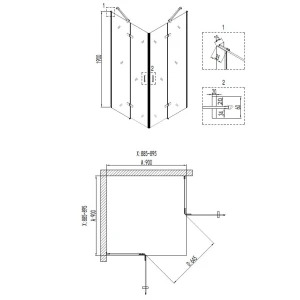 Душевое ограждение Niagara Nova NG-6813-08ВLACK 90х90