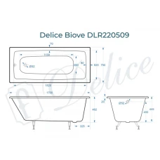 Ванна чугунная Delice Biove 170х75 DLR220509
