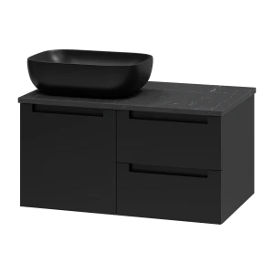 Тумба под раковину Brevita Cargo 80 подвесная (черная)