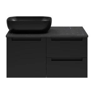 Тумба под раковину Brevita Cargo 80 подвесная (черная)