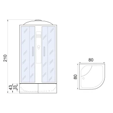 Душевая кабина River Desna 80/43 MT 80х80