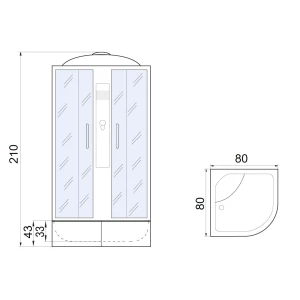 Душевая кабина River Desna 80/43 MT 80х80