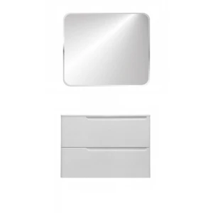 Тумба с раковиной Эстет Kare Luxe 80 подвесная, 2 ящика, белая