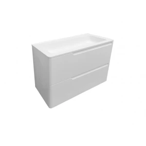 Тумба с раковиной Эстет Kare Luxe 80 подвесная, 2 ящика, белая