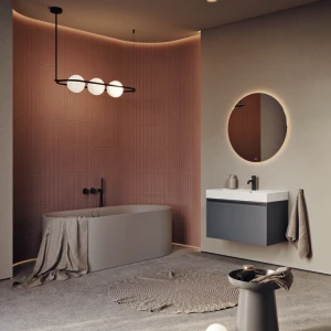 Тумба под раковину Aqwella Pure 81 с одним ящиком, серый