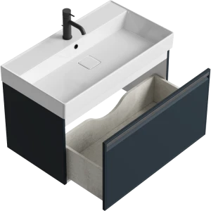 Тумба под раковину Aqwella Pure 81 с одним ящиком, серый