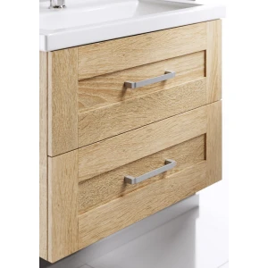 Подвесная тумба под раковину Aqwella Foster 80 с двумя ящиками, дуб сонома