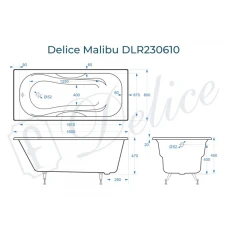 Ванна чугунная Delice Malibu 180х80 DLR230610