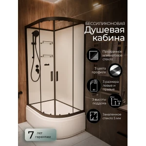 Душевая кабина Frank F412/2L Black 120x80 без крыши